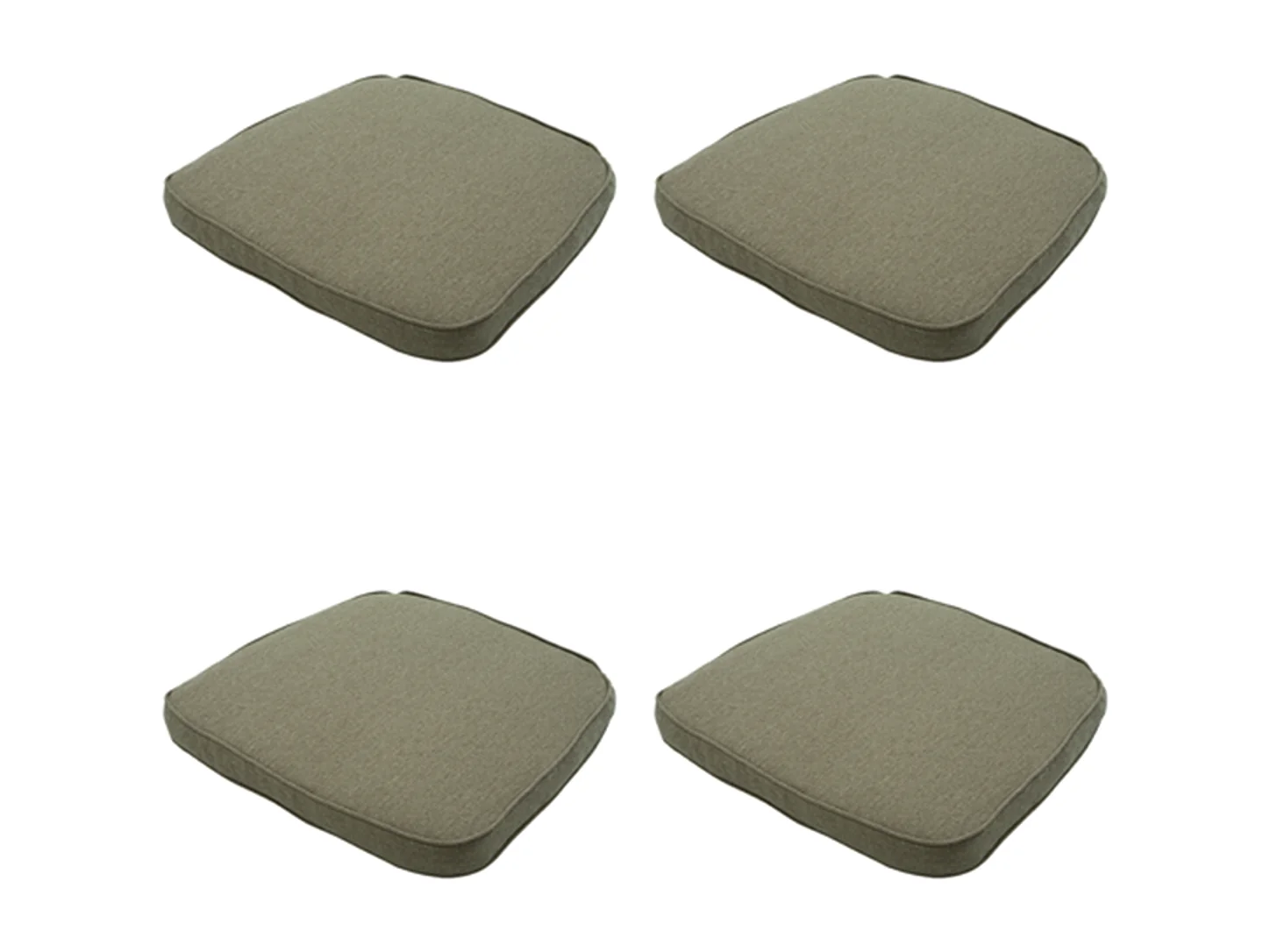 Coussin d'assise en osier taupe toile éco+ - Env. 48x48 cm - Lot de 4