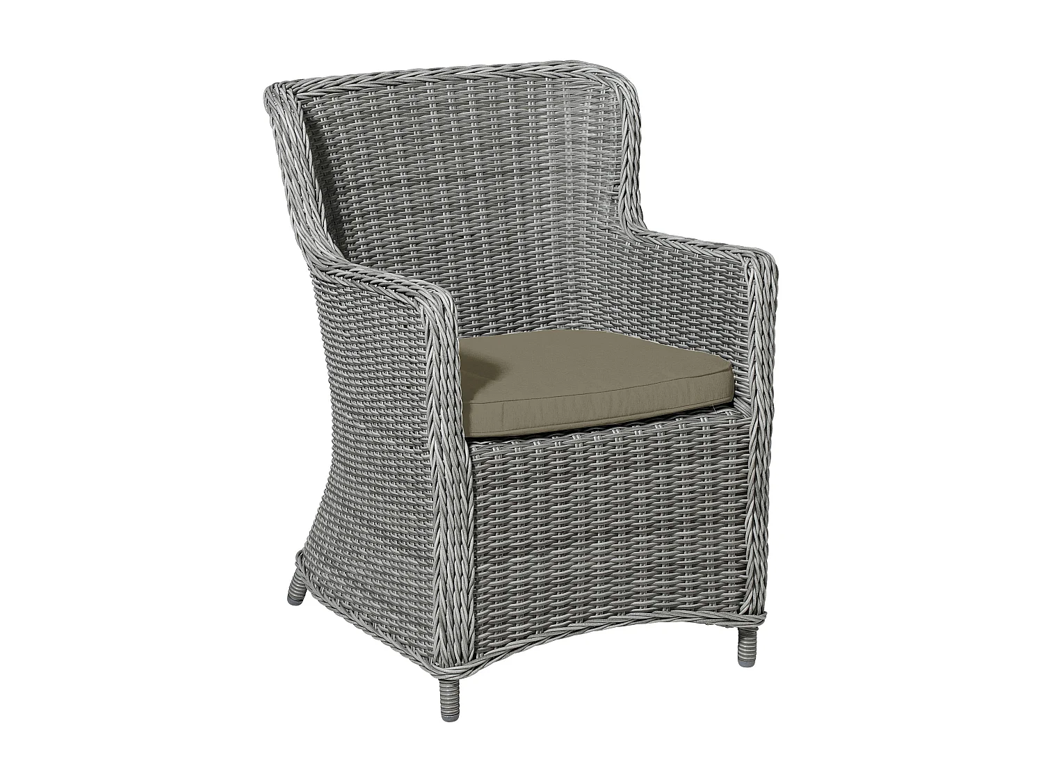 Coussin d'assise en osier taupe toile éco+ - Env. 48x48 cm - Lot de 4