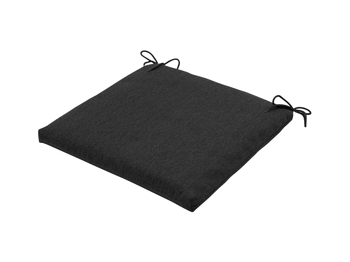 Coussin d'assise en toile noire éco+ - Environ 40 x 40 cm - Lot de 4