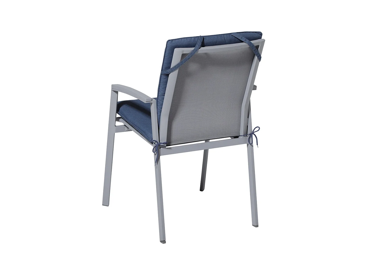 Coussin de chaise empilable Panama bleu saphir - Env. 97 x 49 cm - Lot de 4