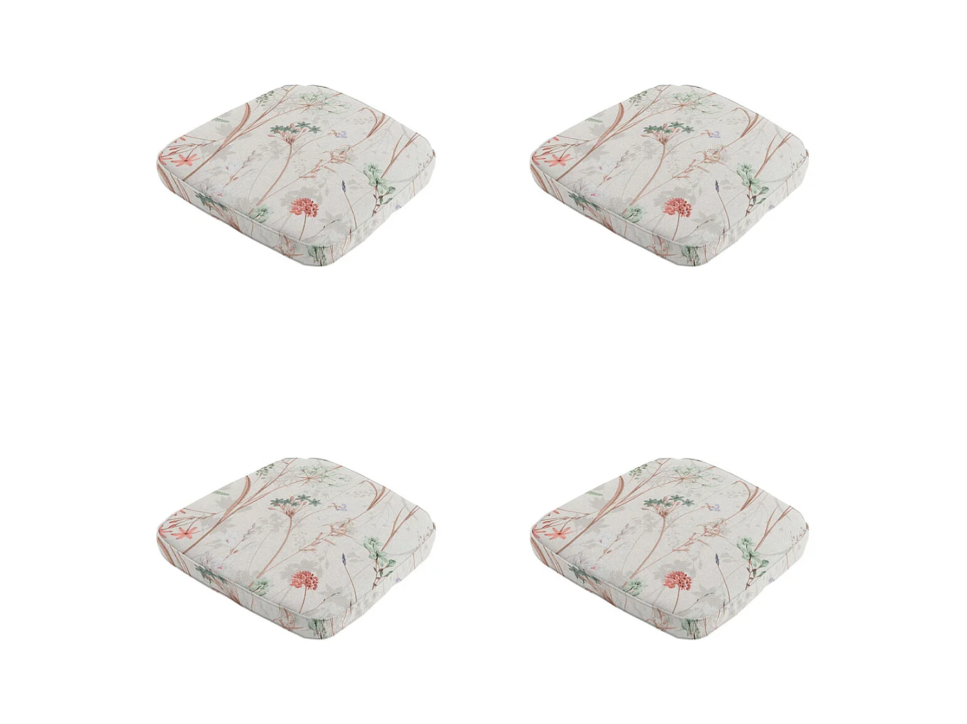 Coussin d'assise Wicker Donna toile naturelle eco+ - Environ 48 x 48 cm - Lot de 4