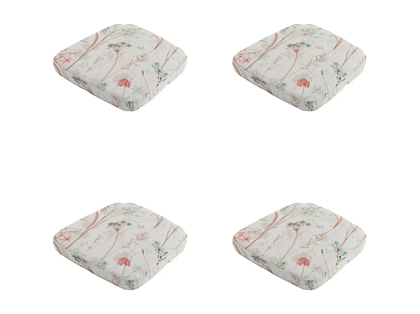 Cojín de asiento Wicker Donna lona natural eco+ - Aprox. 48x48 cm - Juego de 4