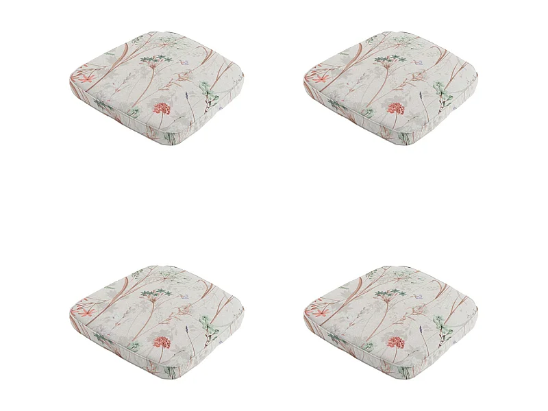 Zitkussen Wicker Donna natural canvas eco+ - Ca. 48x48 cm - Set van 4