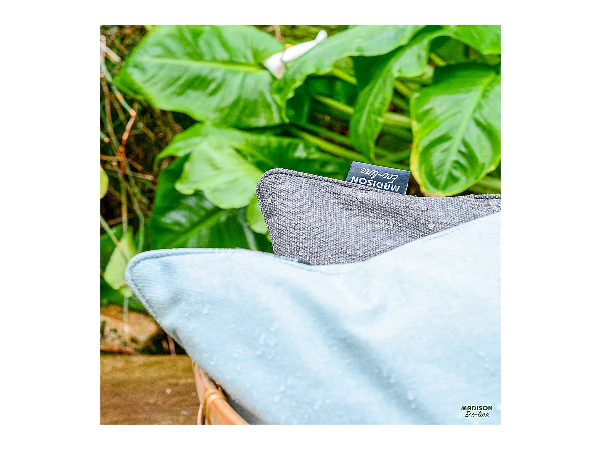 Coussin de chaise de jardin dossier haut toile argentée eco+ - Environ 120 x 50 cm - Lot de 4