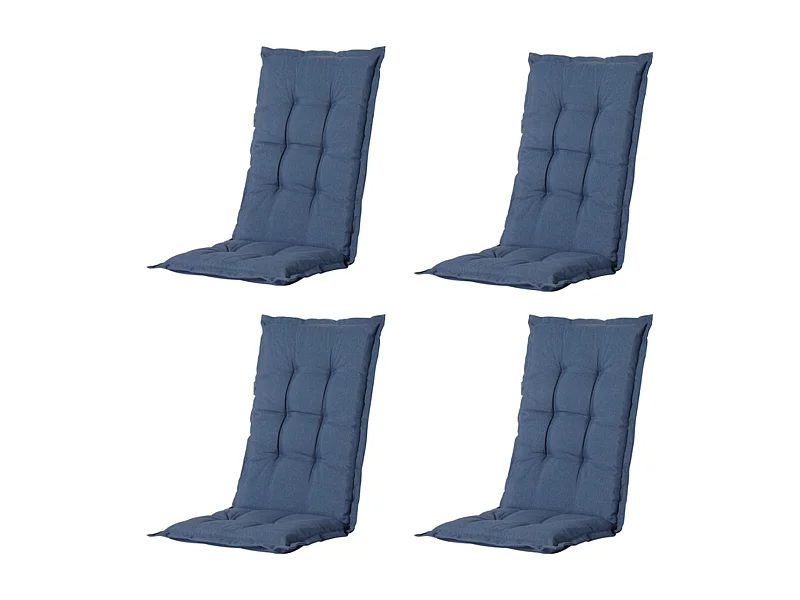 Tuinstoelkussen Lage Rug Panama safier blue - Ca. 105x50 cm - Set van 4