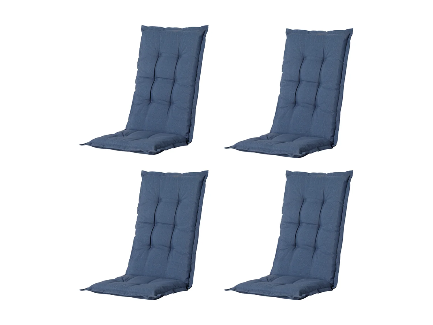 Tuinstoelkussen Lage Rug Panama safier blue - Ca. 105x50 cm - Set van 4