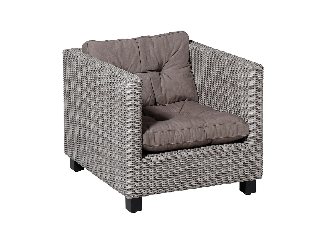 Coussin d'assise Florance Panama taupe - Env. 73x73 cm - Lot de 2