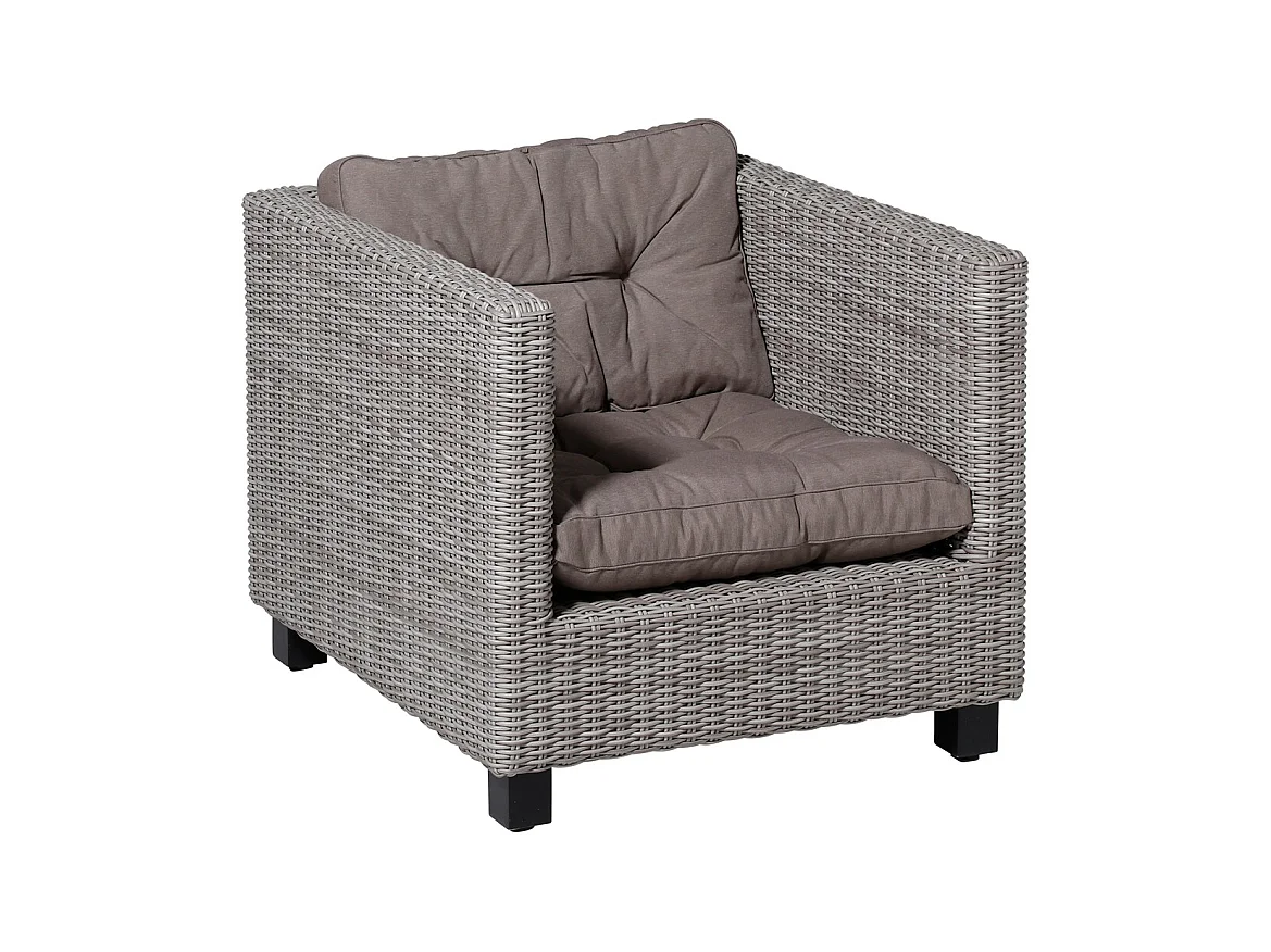 Coussin d'assise Florance Panama taupe - Env. 73x73 cm - Lot de 2