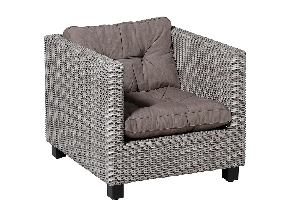 Coussin d'assise Florance Panama taupe - Env. 73x73 cm - Lot de 2