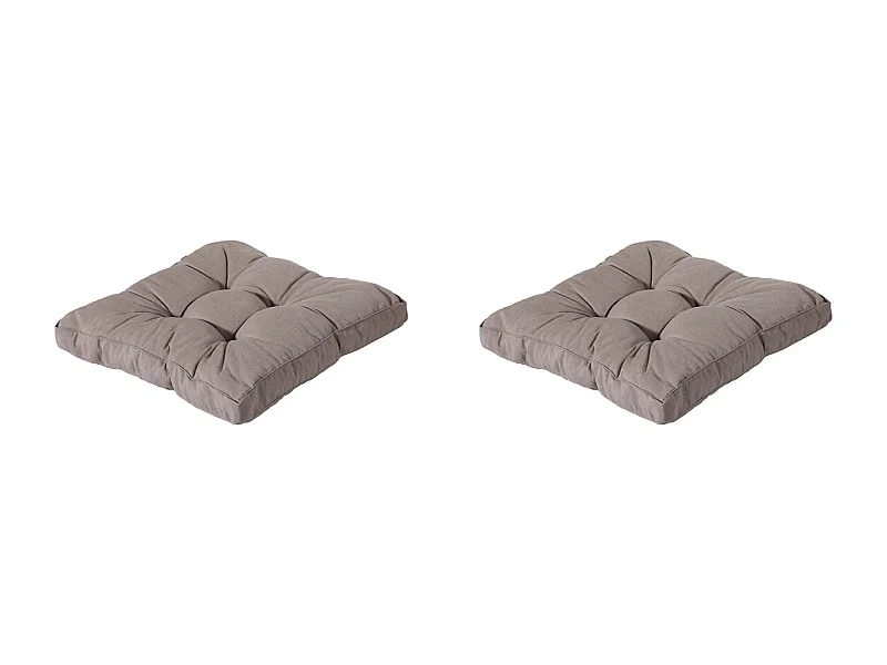 Coussin d'assise Florance Panama taupe - Env. 73x73 cm - Lot de 2