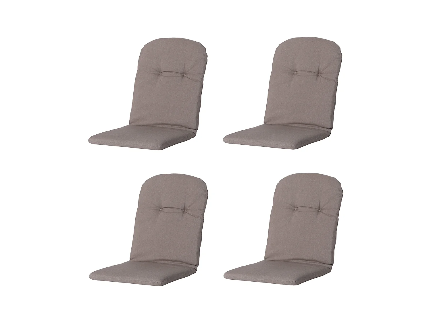Coussin de chaise baquet dossier haut Panama taupe - Env. 96 x 45 cm - Lot de 4