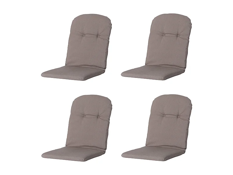 Schalenstuhlkissen High Back Panama Taupe - Ca. 96x45 cm - 4er Set