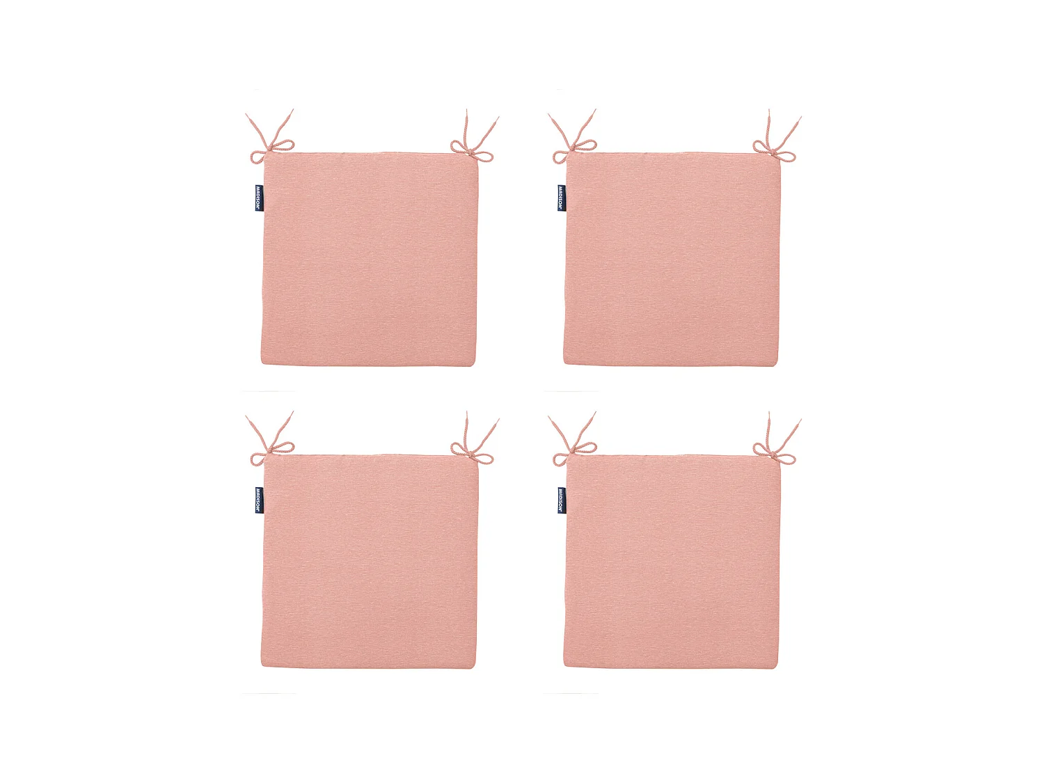 Coussin d'assise Naples saumon - Env. 40x40 cm - Lot de 4