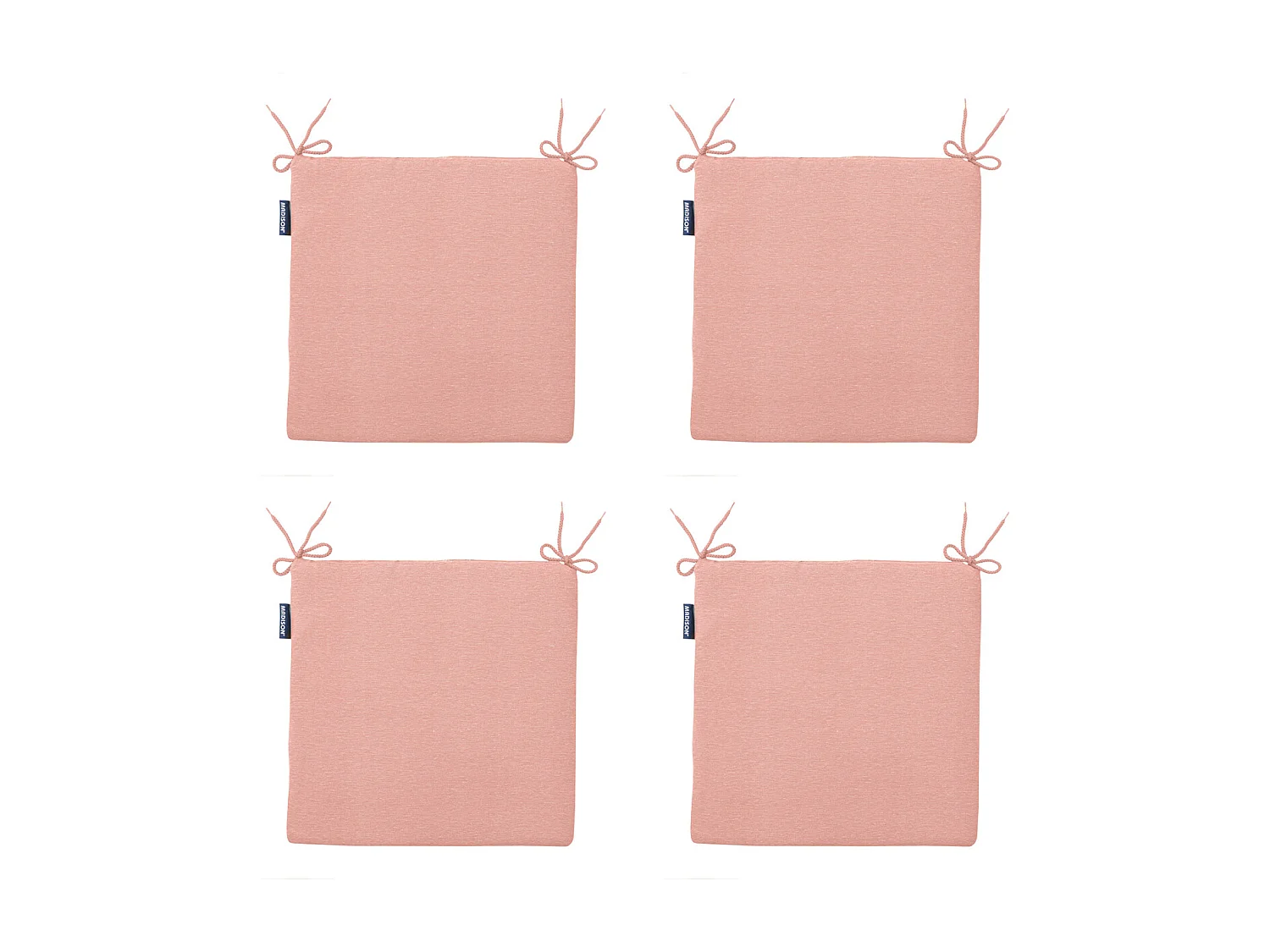 Coussin d'assise Naples saumon - Env. 40x40 cm - Lot de 4