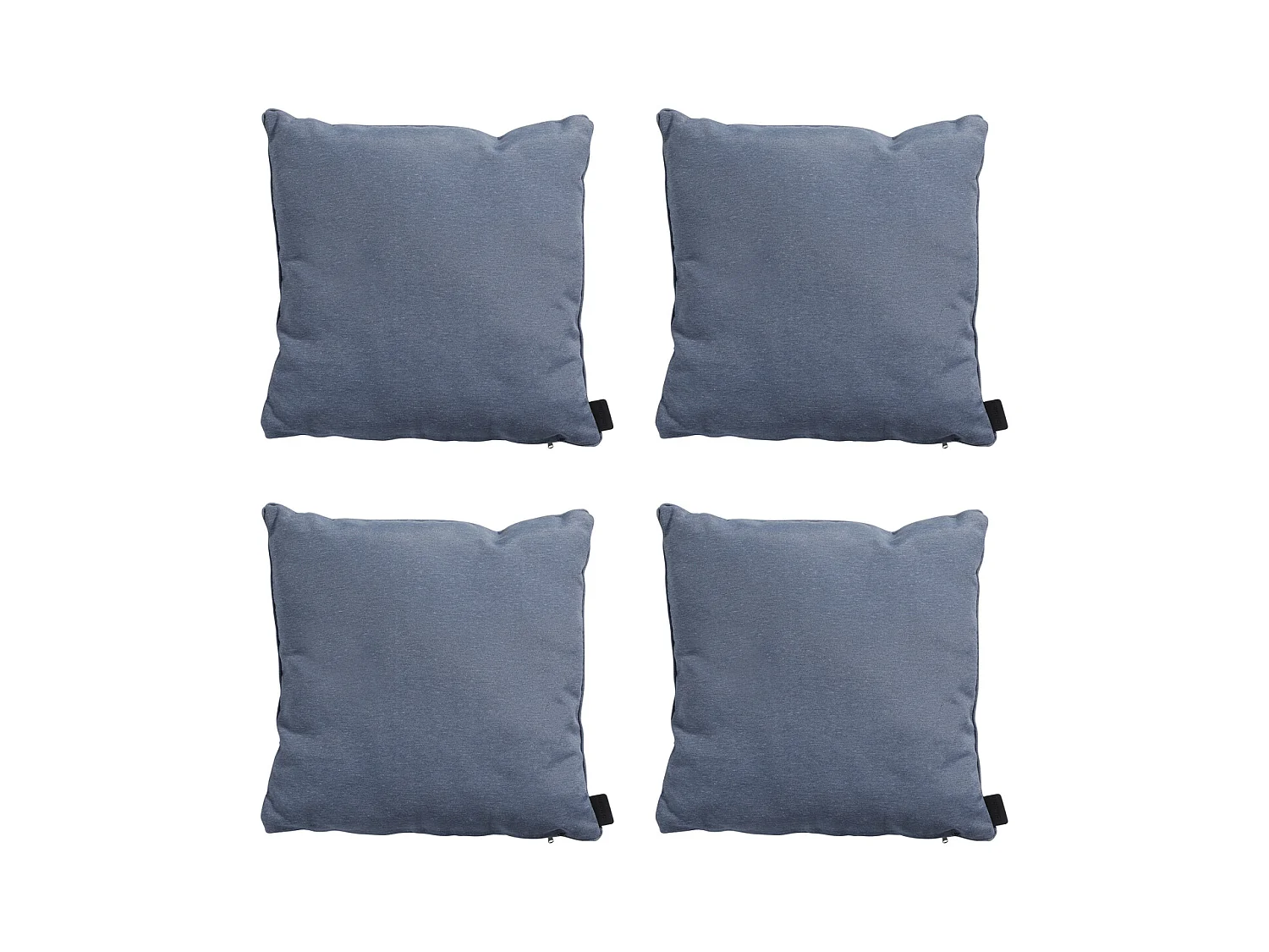 Coussin Panama bleu saphir - Environ 60 x 60 cm - Lot de 4