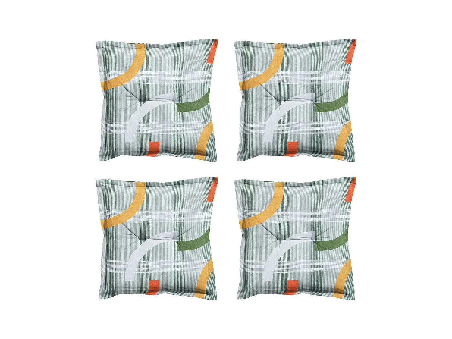 Coussin d'assise Tess orange - Environ 50x50 cm - Lot de 4