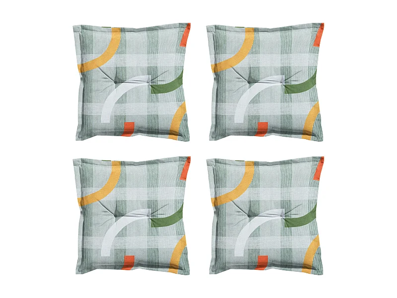 Coussin d'assise Tess orange - Environ 50x50 cm - Lot de 4