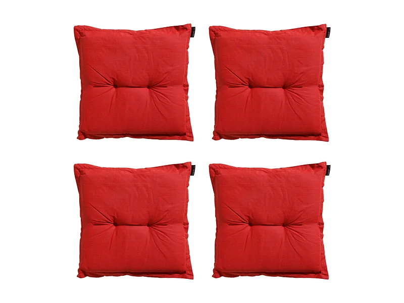 Cojín de asiento Basic rojo - Aprox. 50x50 cm - Juego de 4