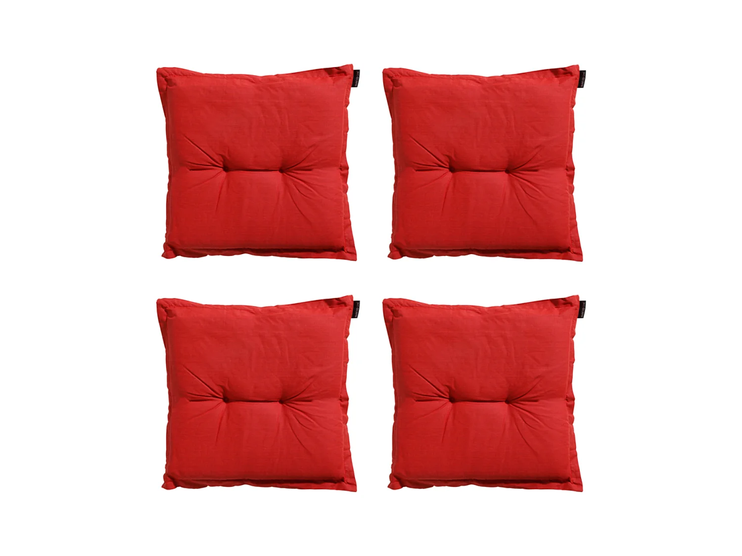 Coussin d'assise Basic rouge - Environ 50x50 cm - Lot de 4
