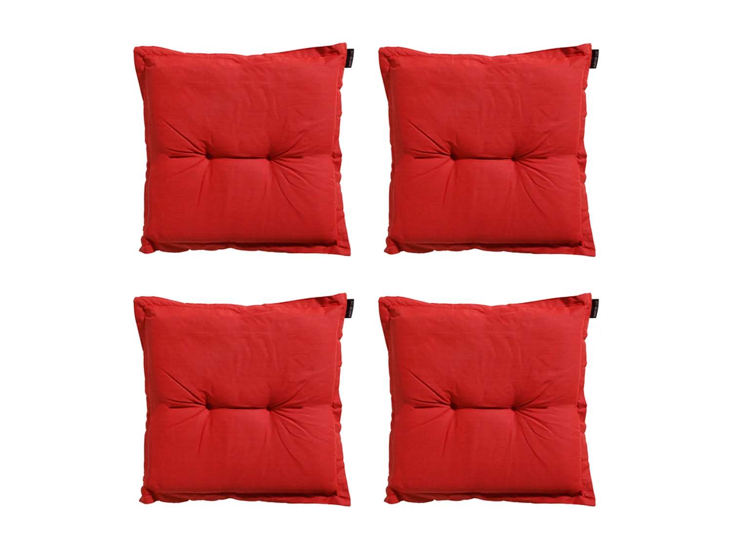 Coussin d'assise Basic rouge - Environ 50x50 cm - Lot de 4