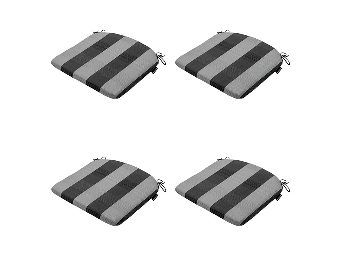 Coussin d'assise Alice gris - Env. 46x48 cm - Lot de 4