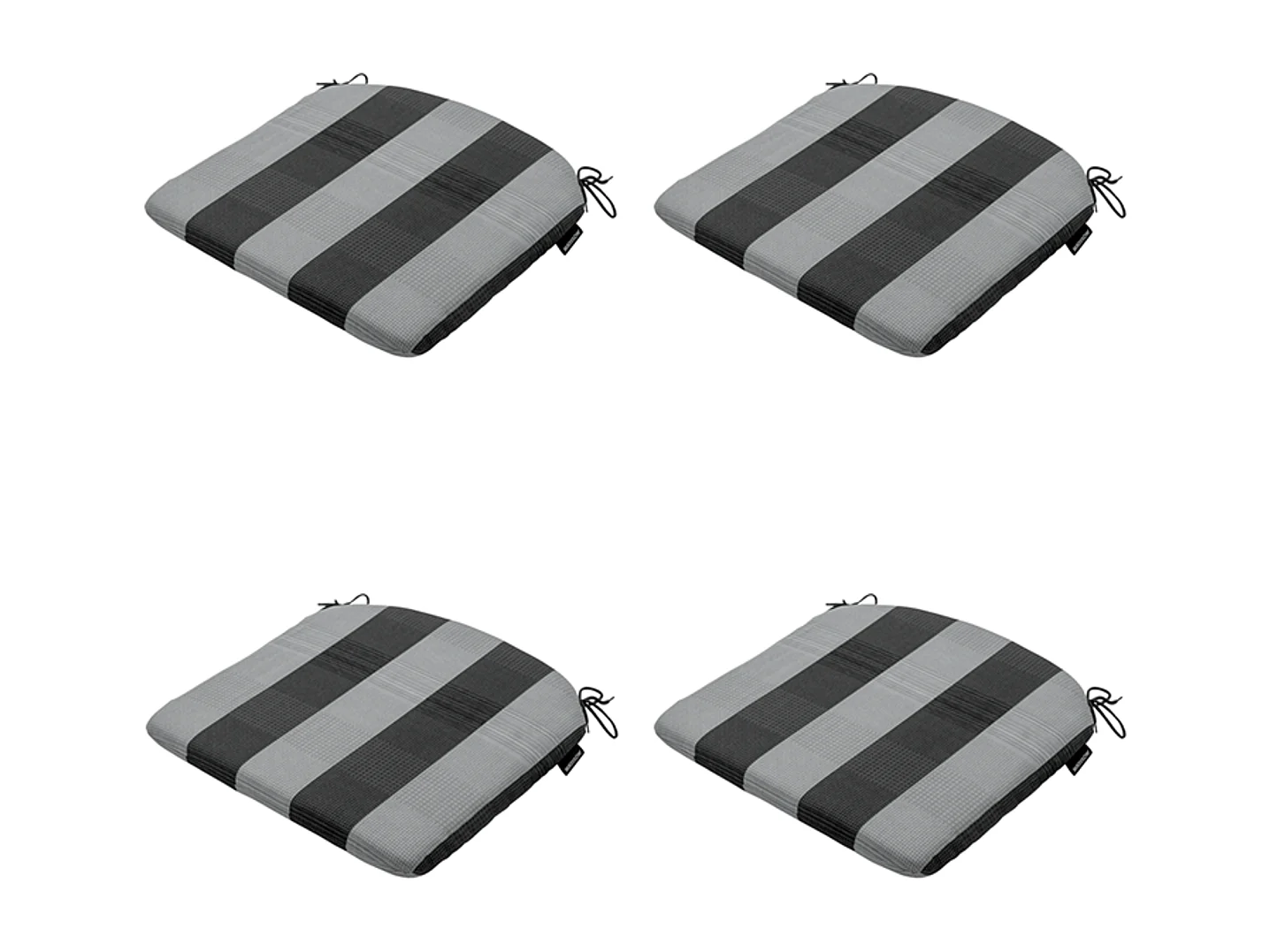 Coussin d'assise Alice gris - Env. 46x48 cm - Lot de 4