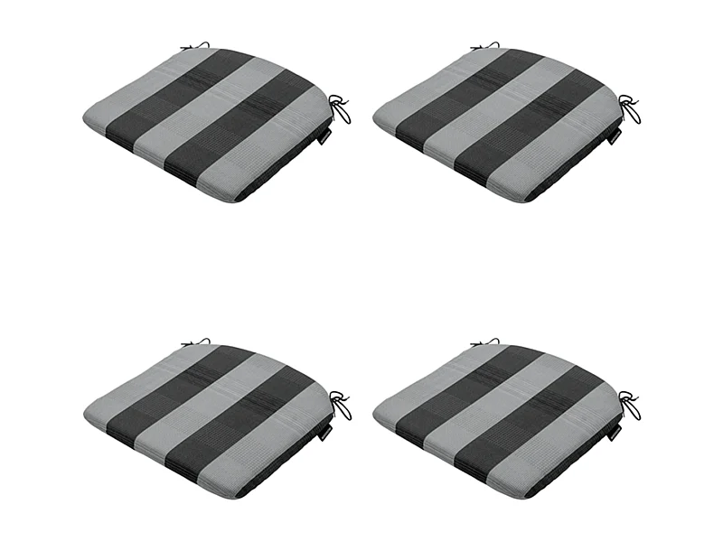 Cojín de asiento Alice gris - Aprox. 46x48 cm - Juego de 4