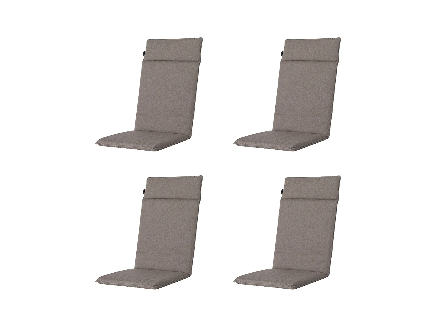Coussin de chaise de jardin haut dossier Manchester taupe - Environ 120 x 50 cm - Lot de 4