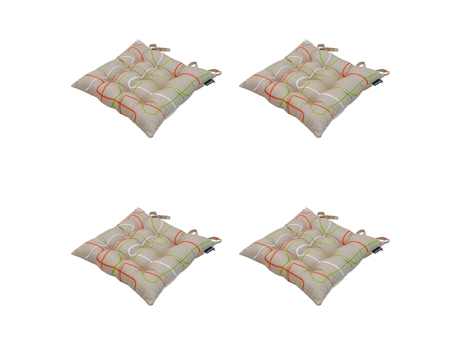Coussin d'assise Toscane Joah terra - Env. 46x46 cm - Lot de 4
