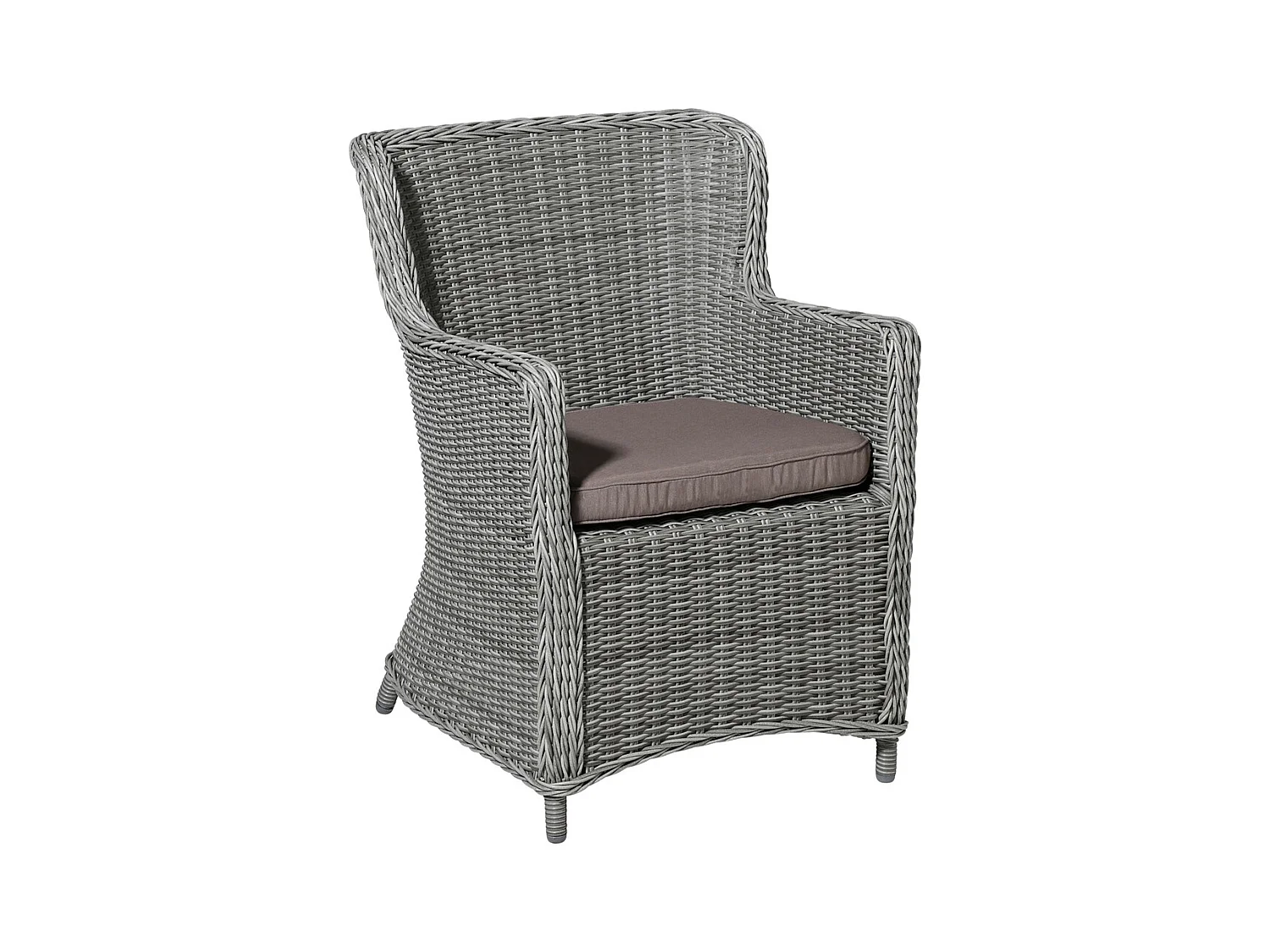 Coussin d'assise en osier Panama taupe - Env. 48x48 cm - Lot de 4