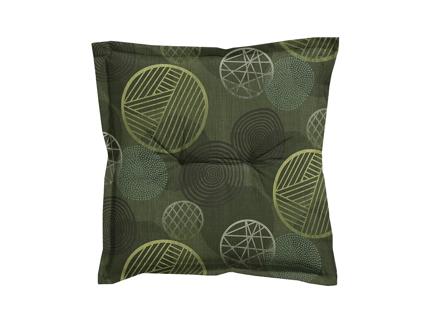 Coussin d'assise Circle vert - Environ 50x50 cm - Lot de 4