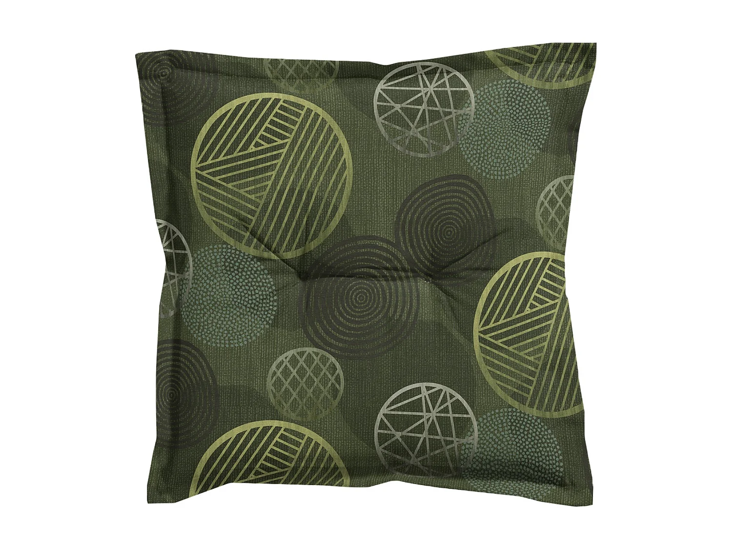 Coussin d'assise Circle vert - Environ 50x50 cm - Lot de 4