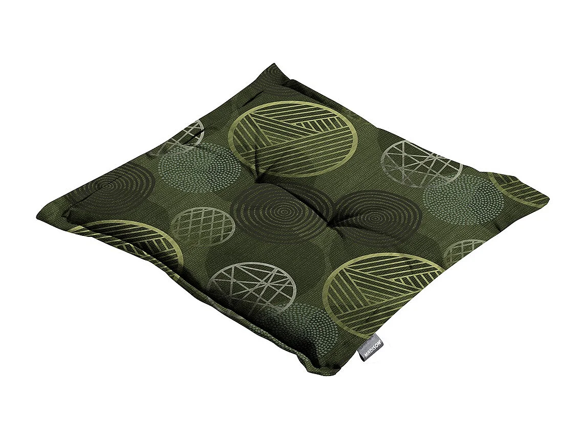 Coussin d'assise Circle vert - Environ 50x50 cm - Lot de 4