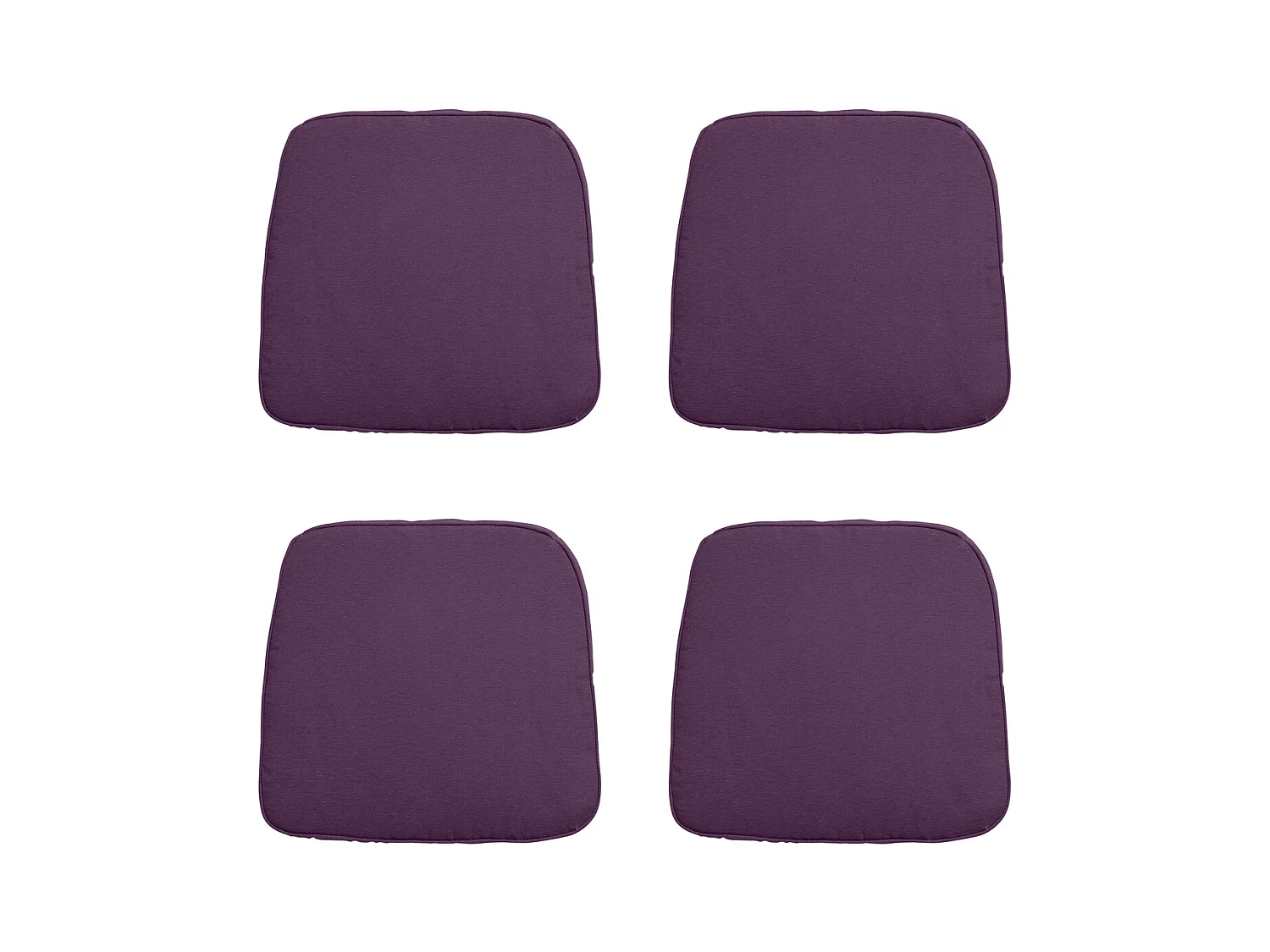 Coussin d'assise en osier Panama violet - Environ 48 x 48 cm - Lot de 4