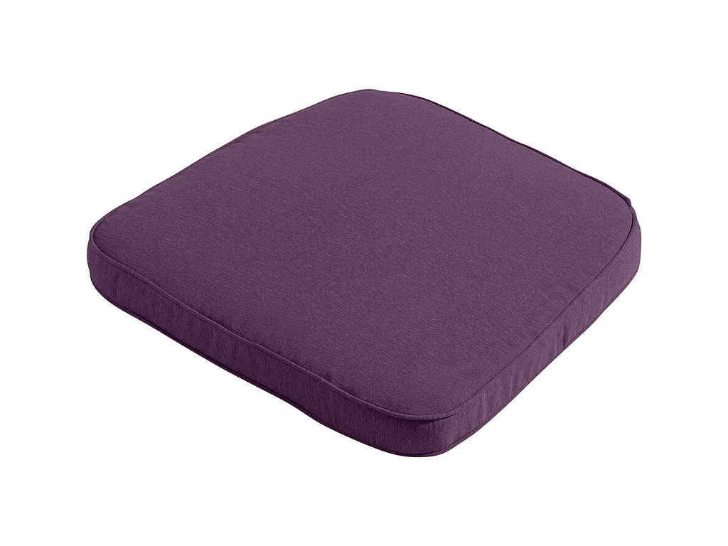Coussin d'assise en osier Panama violet - Environ 48 x 48 cm - Lot de 4