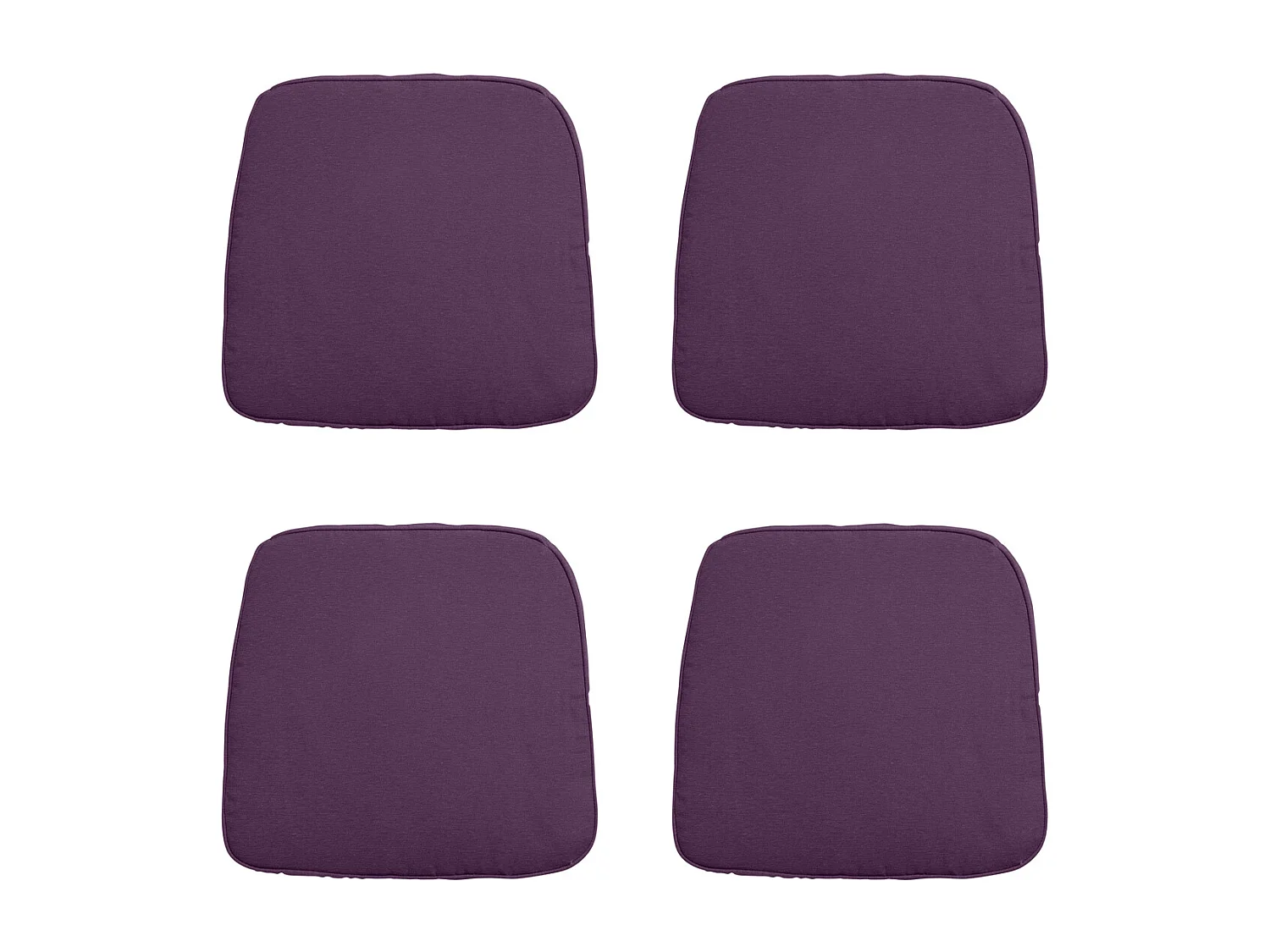 Coussin d'assise en osier Panama violet - Environ 48 x 48 cm - Lot de 4