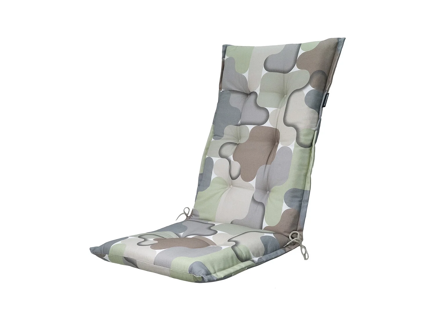 Cojín para silla de jardín con respaldo alto, color salvia - Aprox. 123 x 50 cm - Juego de 4