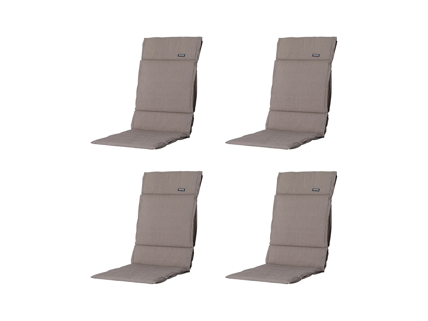 Coussin de jardin Fiber Deluxe Panama taupe - Env. 125x50 cm - Lot de 4