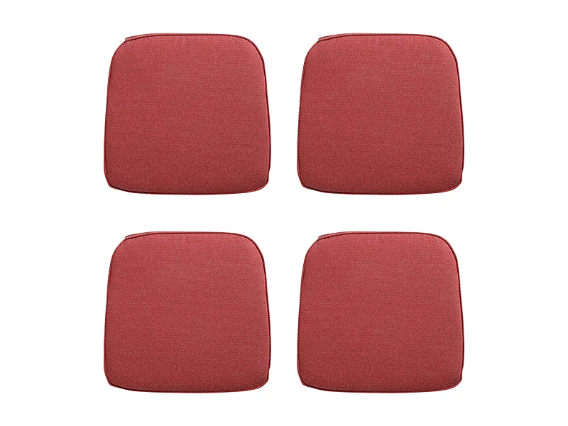 Coussin d'assise en osier Manchester rouge - Environ 48 x 48 cm - Lot de 4