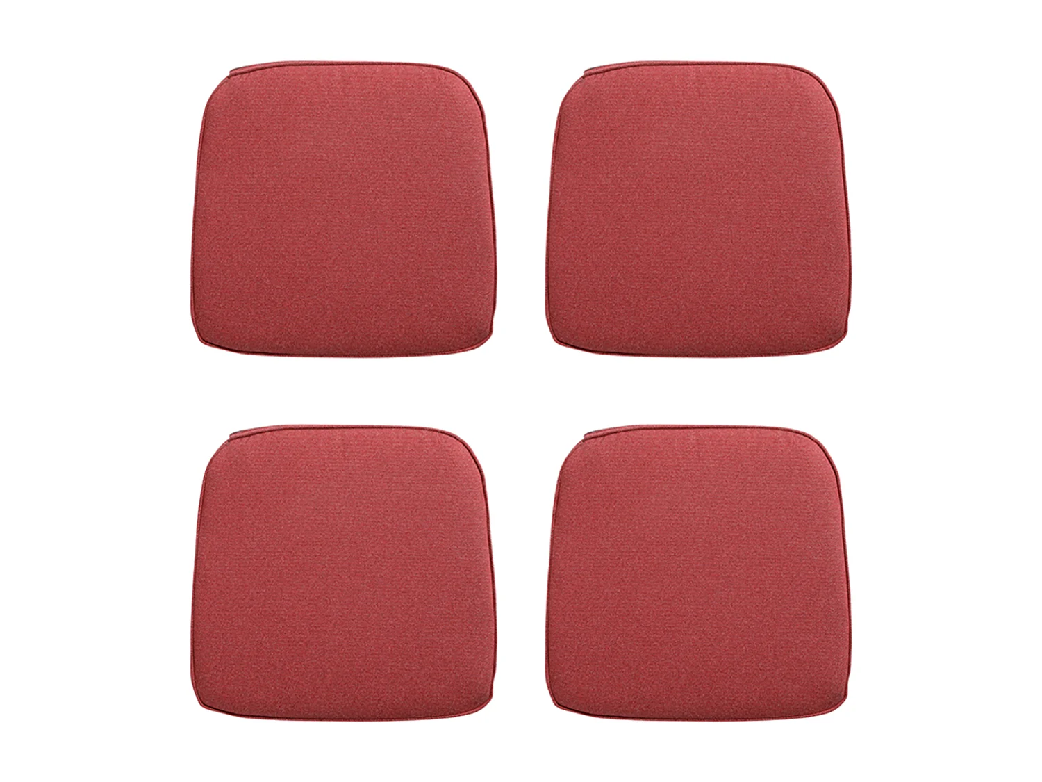 Coussin d'assise en osier Manchester rouge - Environ 48 x 48 cm - Lot de 4