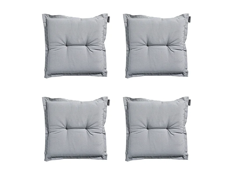 Coussin d'assise Panama gris clair - Environ 50 x 50 cm - Lot de 4