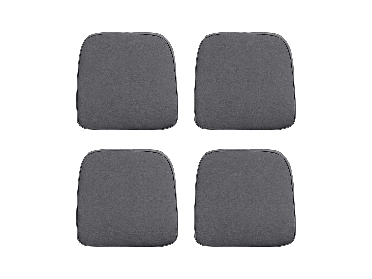 Coussin d'assise en osier Panama gris - Environ 48 x 48 cm - Lot de 4