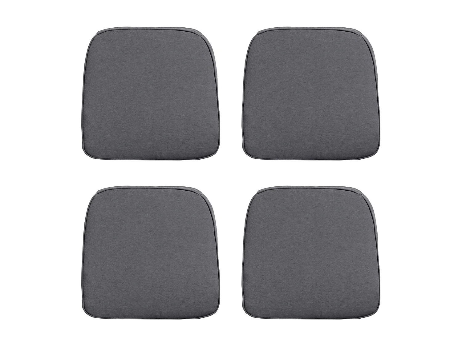 Coussin d'assise en osier Panama gris - Environ 48 x 48 cm - Lot de 4