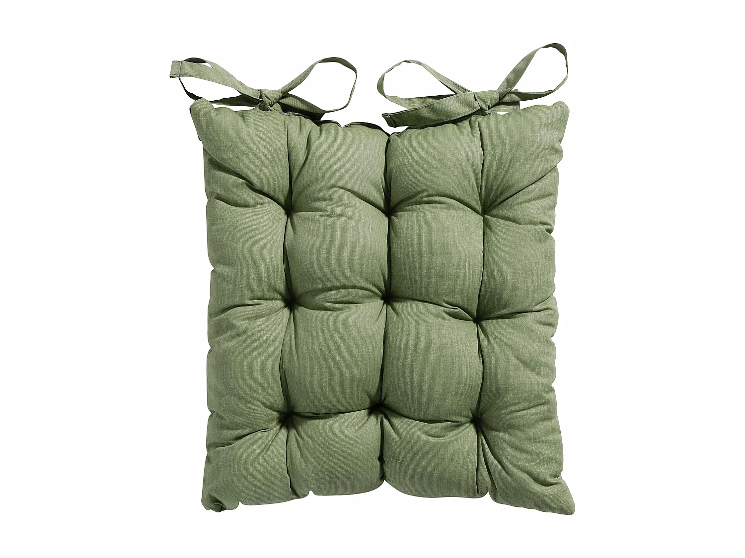 Coussin d'assise Tuscany Basic vert - Environ 46 x 46 cm - Lot de 4