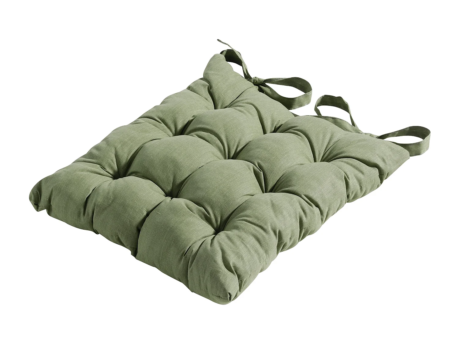 Coussin d'assise Tuscany Basic vert - Environ 46 x 46 cm - Lot de 4