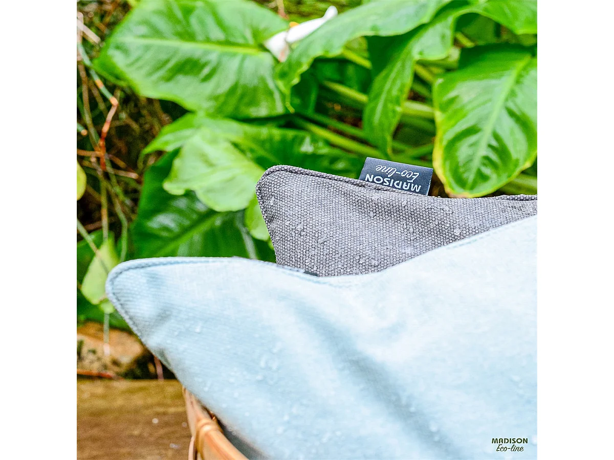 Coussin de chaise de jardin dossier haut toile gris foncé eco+ - environ 120 x 50 cm - lot de 4