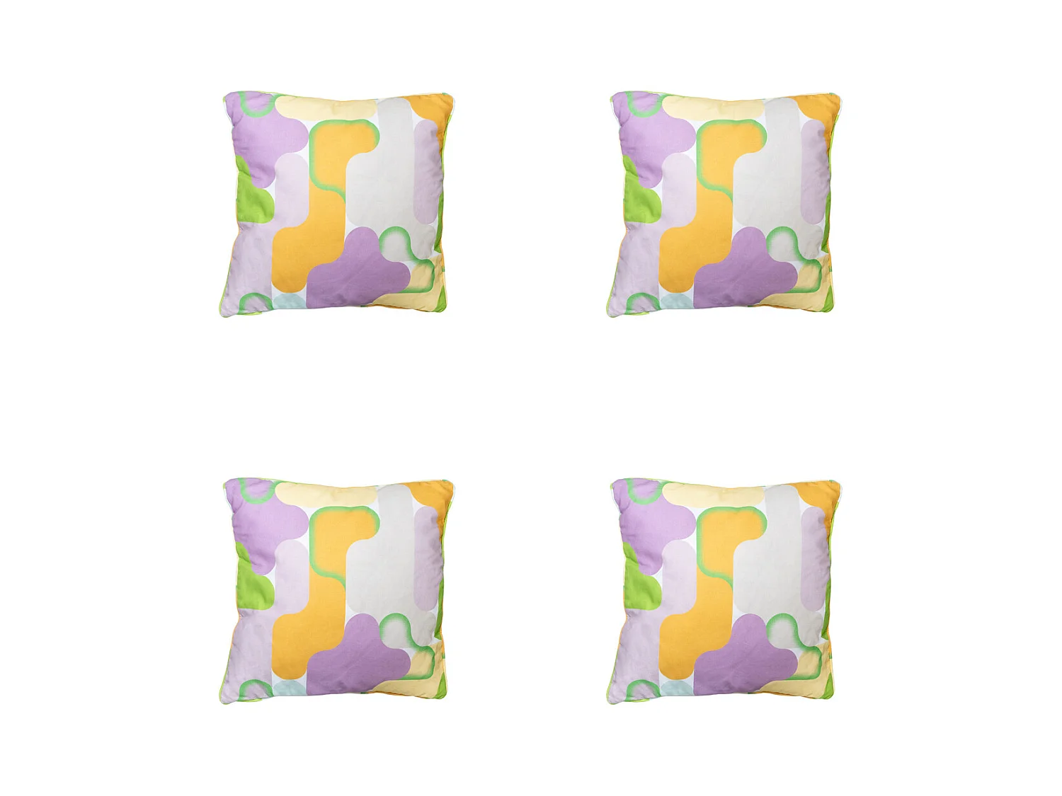 Coussin décoratif Grafi lilas - Env. 50x50 cm - Lot de 4