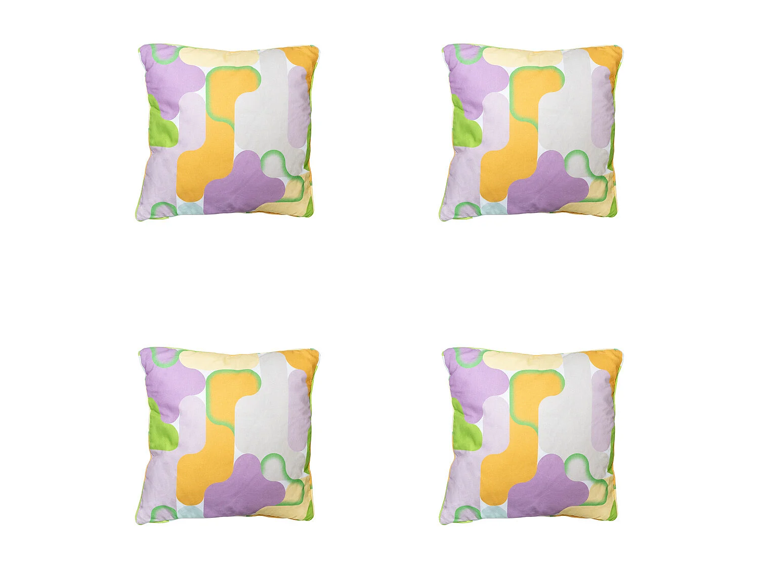 Coussin décoratif Grafi lilas - Env. 50x50 cm - Lot de 4