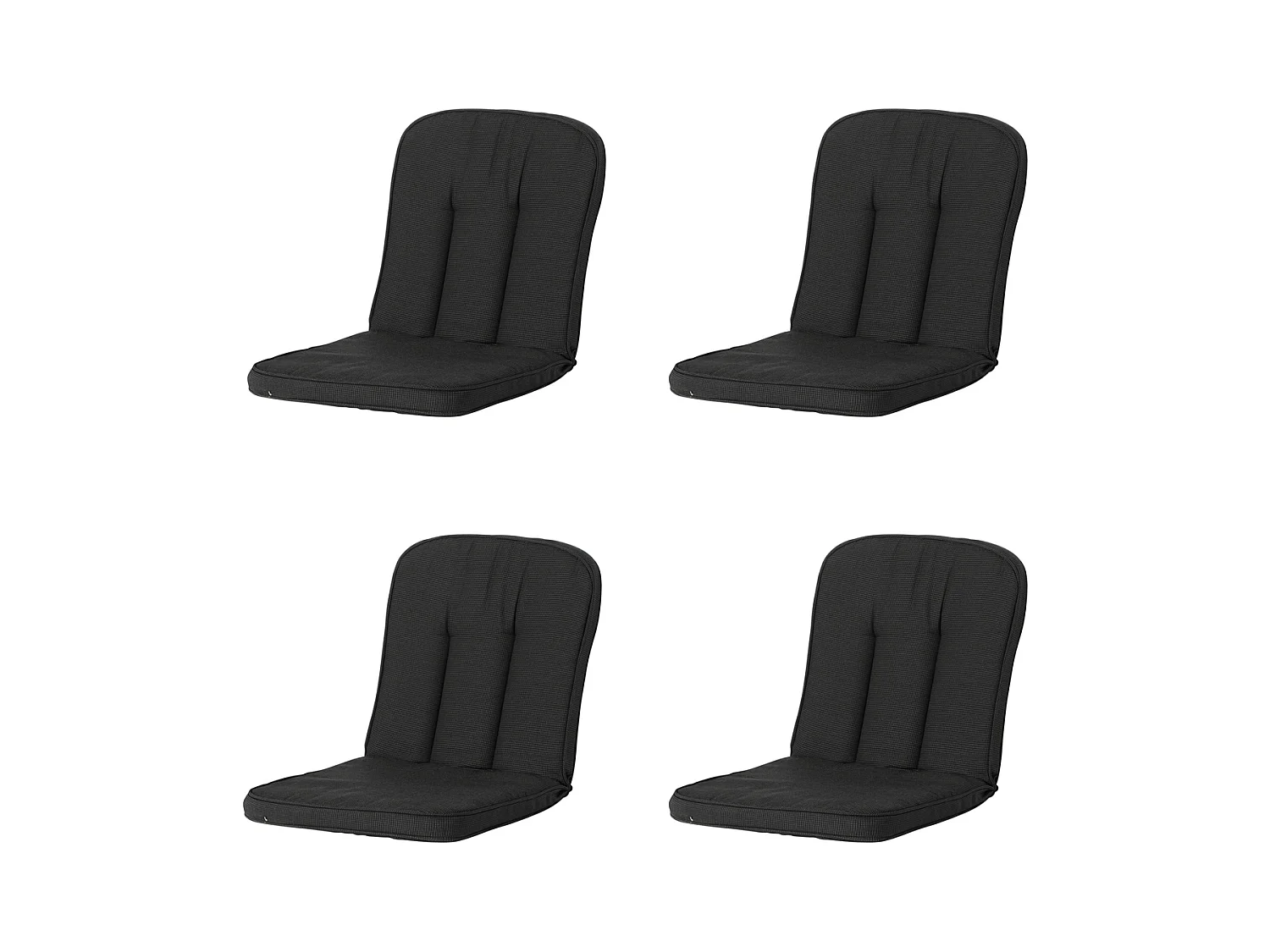 Coussin de jardin Classic/Bora/Antigua Hermitage Rib noir - Env. 94 x 48 cm - Lot de 4