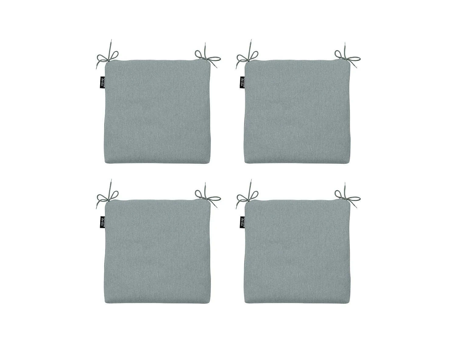 Coussin d'assise en toile argentée éco+ - Environ 40 x 40 cm - Lot de 4
